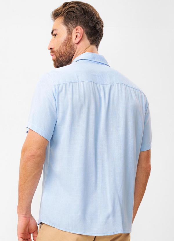 Diametro - Camisa Masculina em Viscose Slub Azul 2