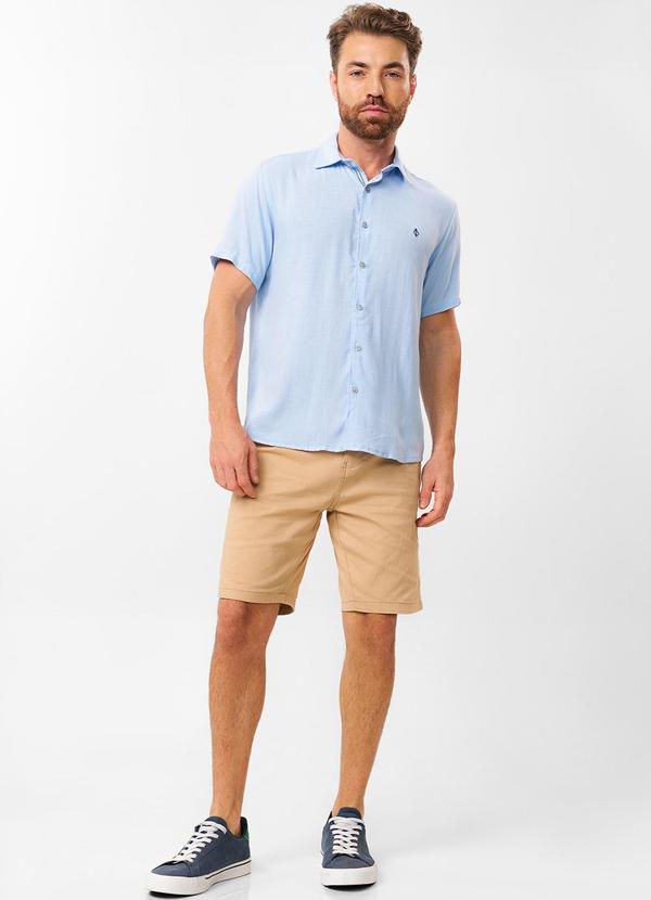 Diametro - Camisa Masculina em Viscose Slub Azul 3