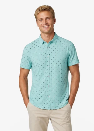 Diametro - Camisa Masculina em Viscose Verde - DIAMETRO