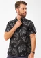 Diametro - Camisa Masculina Estampada em Tricoline Bege - variação: Preto