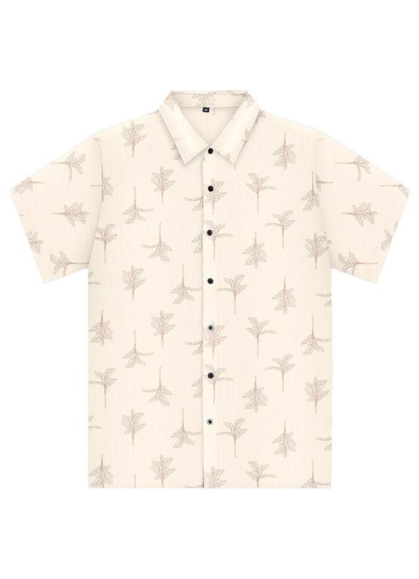 Diametro - Camisa Masculina Estampada em Viscose Bege
