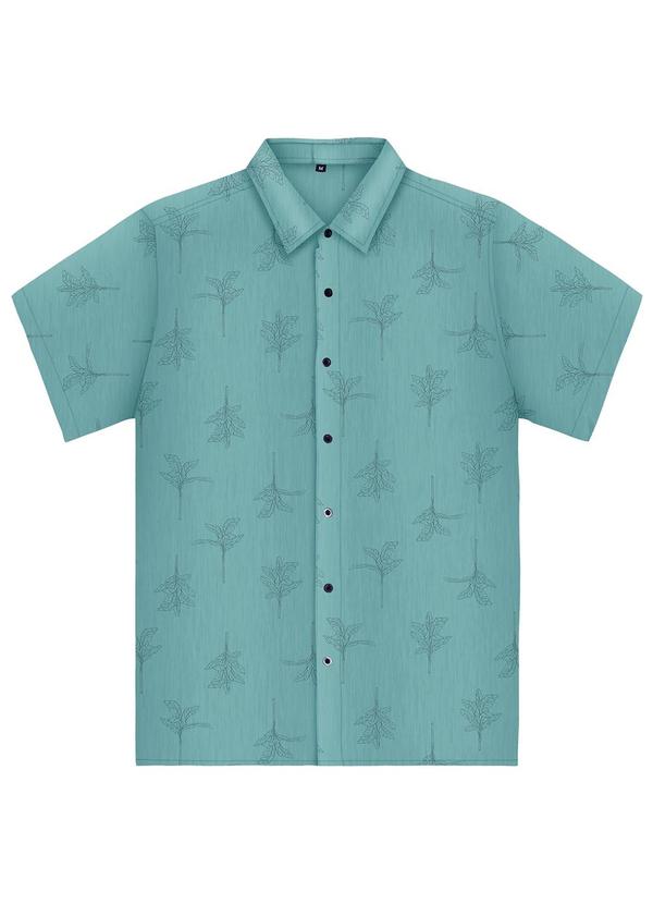 Diametro - Camisa Masculina Estampada em Viscose Verde