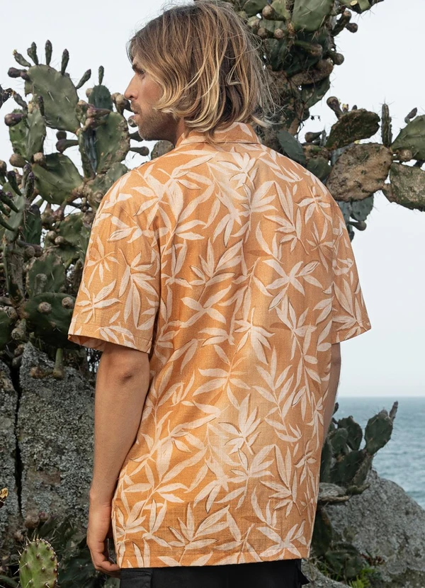 The Philippines - Camisa Masculina Estampada Laranja 2