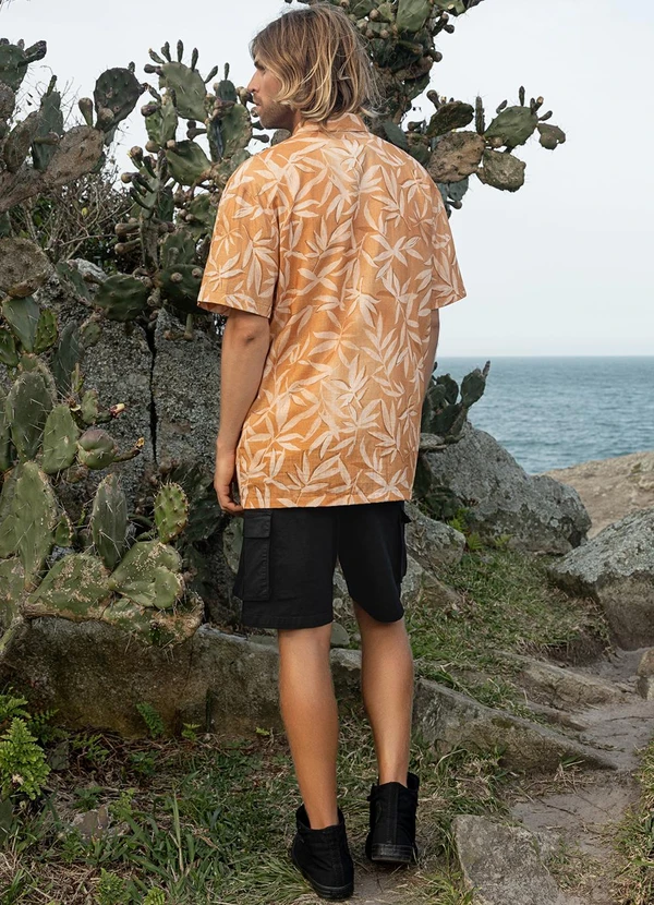 The Philippines - Camisa Masculina Estampada Laranja 4