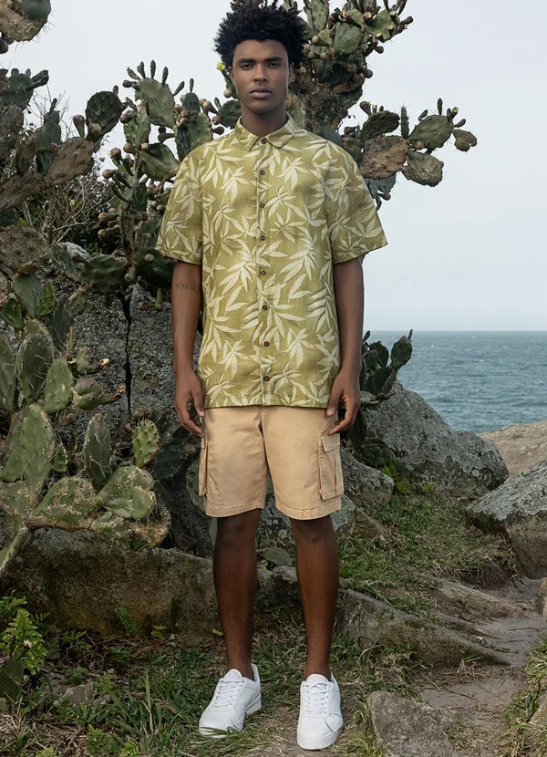 The Philippines - Camisa Masculina Estampada Verde 3