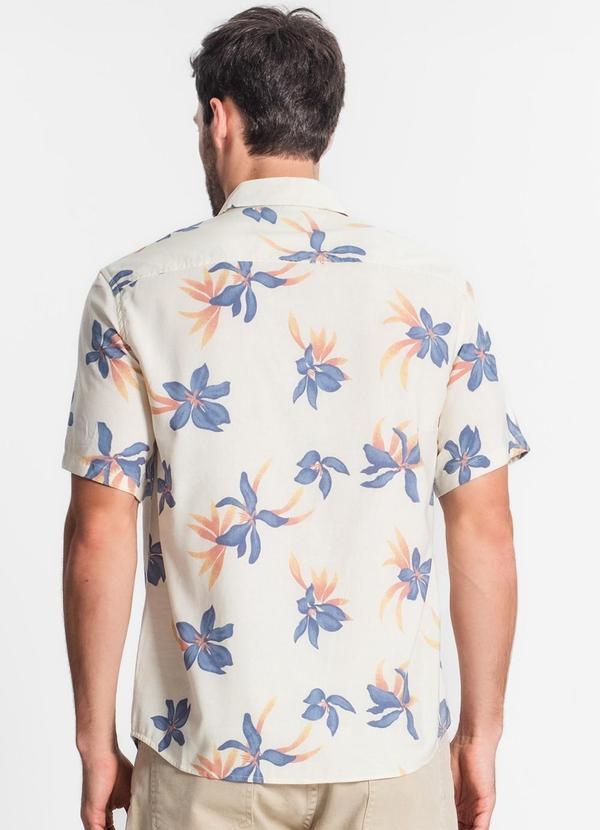 Select - Camisa Masculina Florida com Botões Bege 2