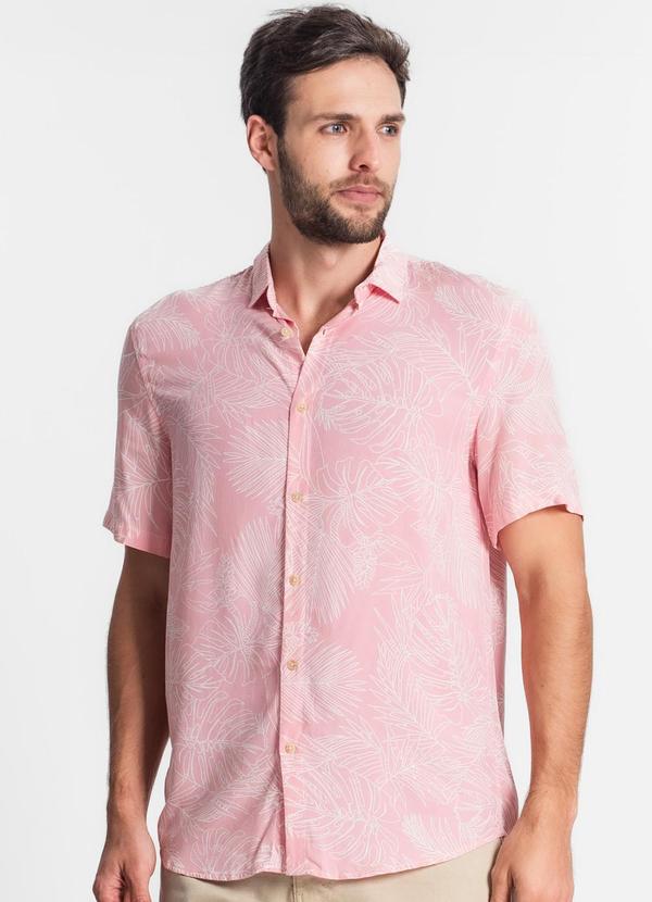 Select - Camisa Masculina Florida com Botões Rosa 4