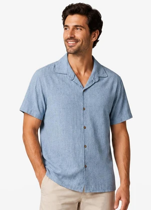 Diametro - Camisa Masculina Linho Strong Azul - DIAMETRO