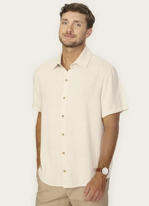 Diametro - Camisa Masculina Linho Strong Bege - DIAMETRO