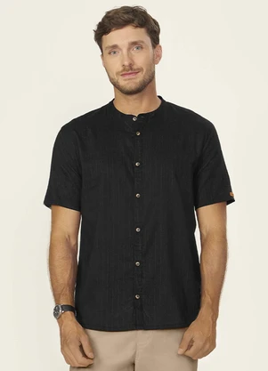 Diametro - Camisa Masculina Listras Geométricas Preto - DIAMETRO