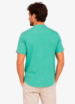 Diametro - Camisa Masculina Listras Geométricas Verde - DIAMETRO