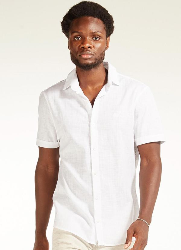 Svk Confort - Camisa Masculina Manga Curta Verano Branca