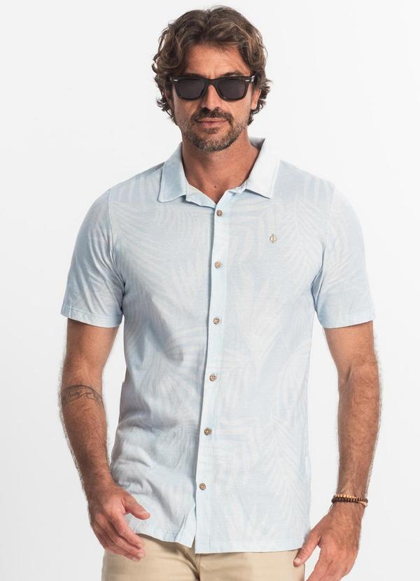 Diametro - Camisa Masculina Meia Malha Azul