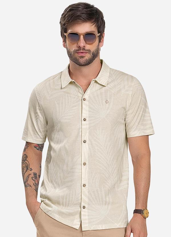 Diametro - Camisa Masculina Meia Malha Bege
