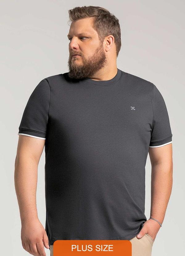 Exco - Camisa Masculina Plus Size Cinza