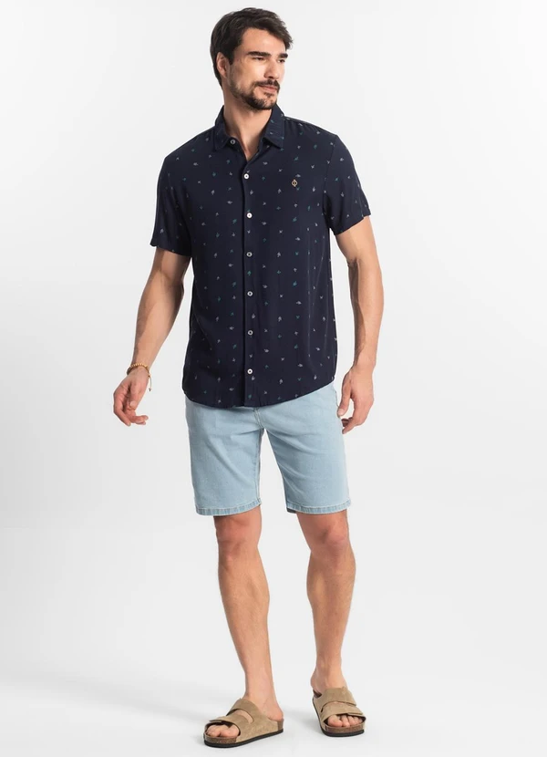 Diametro - Camisa Masculina Viscose Azul 3