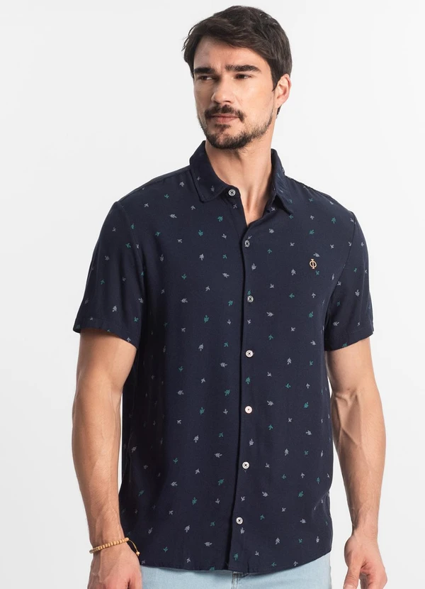 Diametro - Camisa Masculina Viscose Azul 4