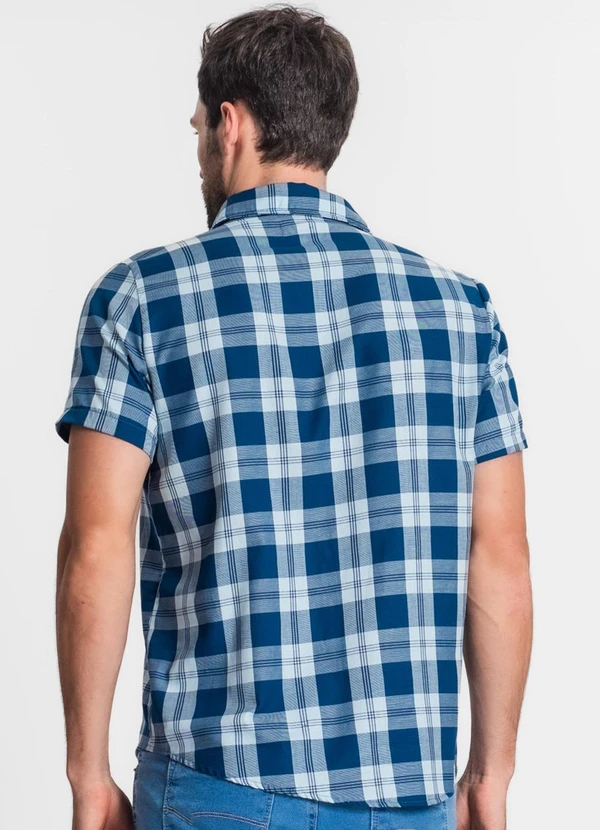 Diametro - Camisa Masculina Xadrez Azul 2