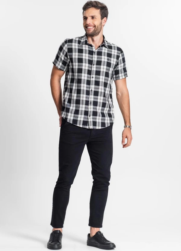 Diametro - Camisa Masculina Xadrez Preto 3