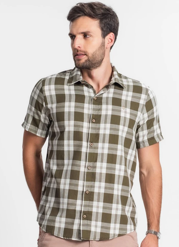 Diametro - Camisa Masculina Xadrez Verde