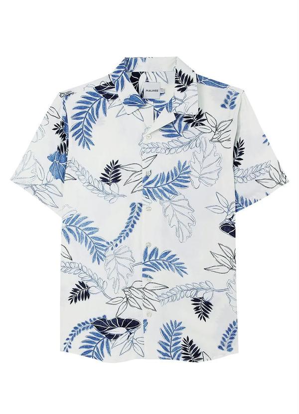Malwee - Camisa Off White Masculina Floral