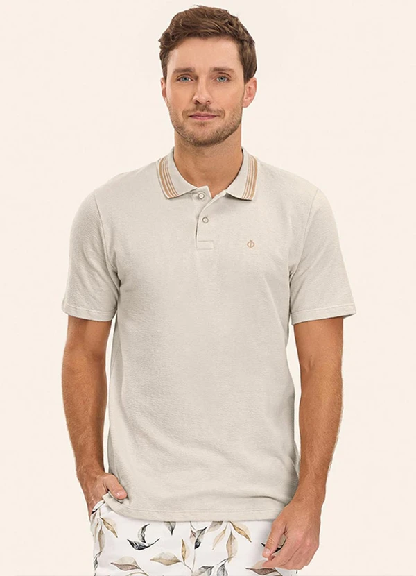 Diametro - Camisa Polo Masculina Bege