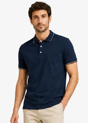 Diametro - Camisa Polo Masculina Cotton Leve Uv Azul - DIAMETRO