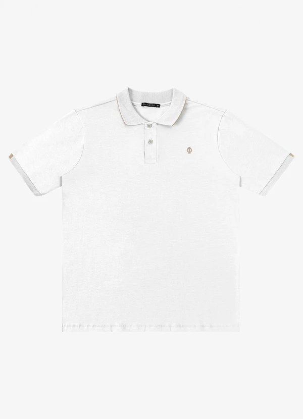 Diametro - Camisa Polo Masculina Cotton Leve Uv Branco