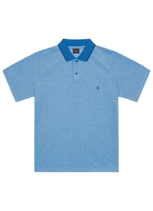 Diametro - Camisa Polo Masculina em Piquet Azul - DIAMETRO