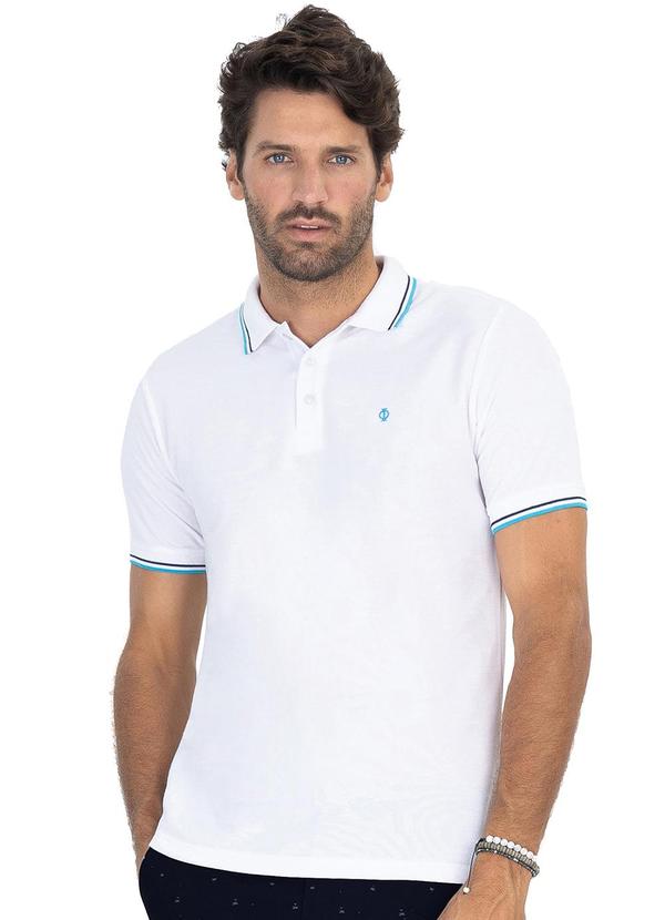Diametro - Camisa Polo Masculina em Piquet Branco