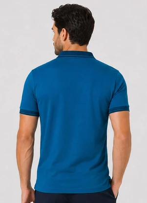 Select - Camisa Polo Masculina Manga Curta Azul - SELECT