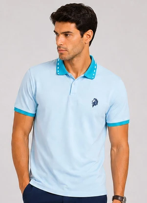 Select - Camisa Polo Masculina Manga Curta Azul - SELECT