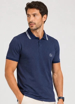 Select - Camisa Polo Masculina Manga Curta Azul - SELECT