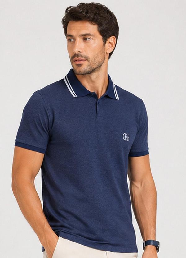 Select - Camisa Polo Masculina Manga Curta Azul