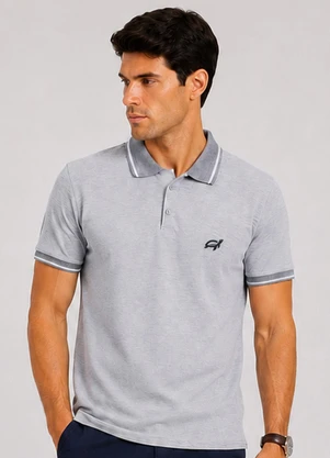 Select - Camisa Polo Masculina Manga Curta Cinza - SELECT
