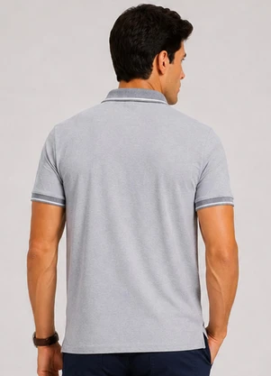 Select - Camisa Polo Masculina Manga Curta Cinza - SELECT