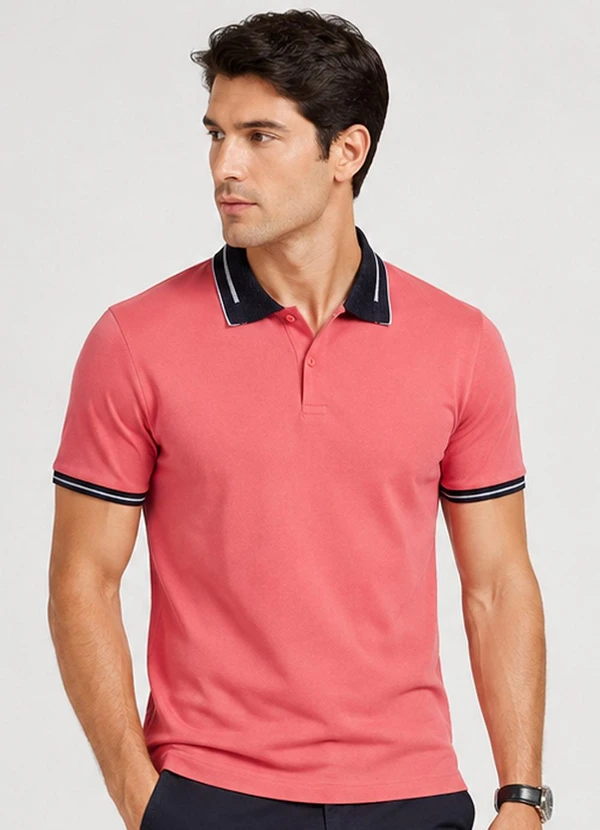 Select - Camisa Polo Masculina Manga Curta Laranja