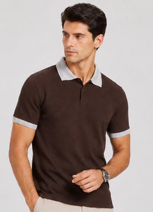 Select - Camisa Polo Masculina Manga Curta Marrom - SELECT
