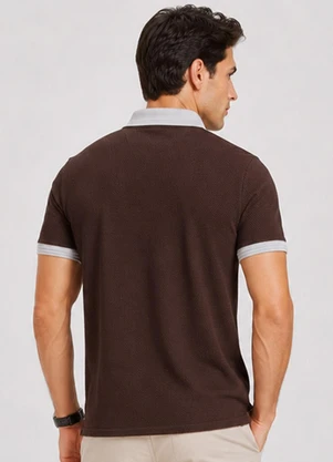 Select - Camisa Polo Masculina Manga Curta Marrom - SELECT