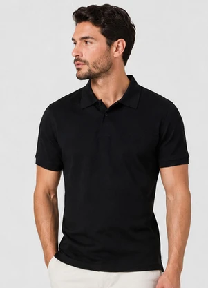 Select - Camisa Polo Masculina Manga Curta Preto - SELECT