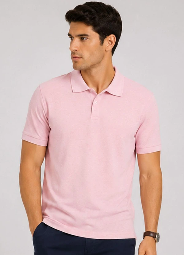 Select - Camisa Polo Masculina Manga Curta Rosa