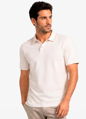 Diametro - Camisa Polo Masculina Pique Duplo Bege - DIAMETRO