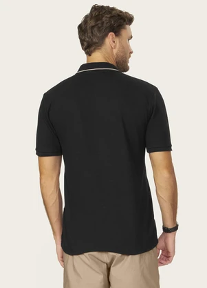 Diametro - Camisa Polo Masculina Pique Duplo Preto - DIAMETRO