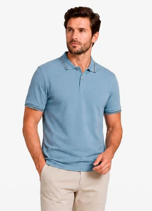 Diametro - Camisa Polo Masculina Piquet Duplo Azul - DIAMETRO