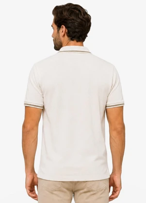 Diametro - Camisa Polo Masculina Piquet Duplo Bege - DIAMETRO
