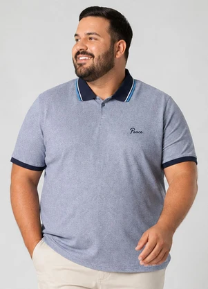 Secret Glam - Camisa Polo Masculina Plus Size Cinza - SECRET GLAM