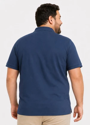 Select - Camisa Polo Masculina Plus Size Manga Curta Azul - SELECT