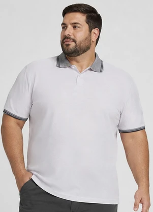 Select - Camisa Polo Masculina Plus Size Manga Curta Cinza - SELECT