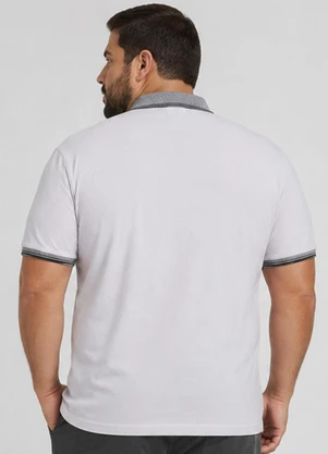 Select - Camisa Polo Masculina Plus Size Manga Curta Cinza - SELECT