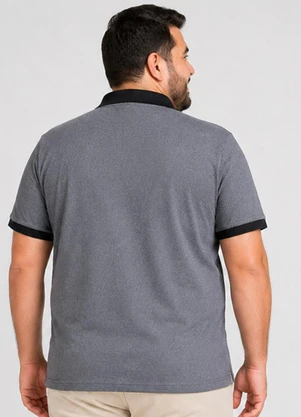 Select - Camisa Polo Masculina Plus Size Manga Curta Cinza - SELECT